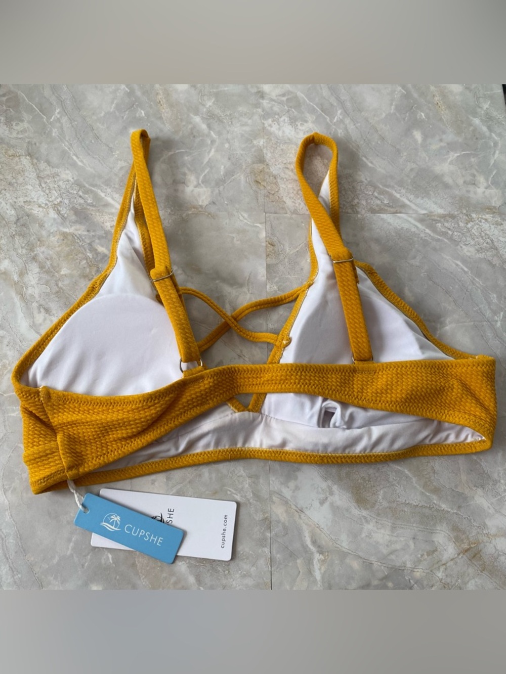 Cupshe Mustard Yellow Bikini Swim Top - Picture 7 of 7